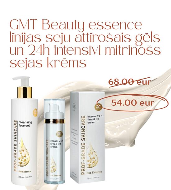 GMT BEAUTY Essence attīrošs gēls sejai un 24h intensīvi mitrinošs krēms sejai, komplekts